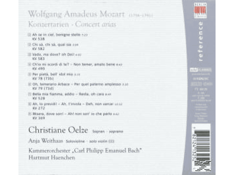 Thumbnail - Chr./KCPEB/Haenchen Oelze - Konzertarien (CD)