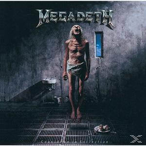 Albumcover für Megadeths 'Cryptic Writings', zeigt einen hageren Mann in einer Gefängniszelle.