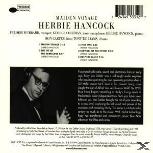 Rückseite des Albums von Herbie Hancock, mit Titelliste, Credits und einem Foto von Rudy Van Gelder.