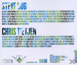 Albumcover mit Text: Steve Bug und Chris Tietjen. Trackliste mit blauem und grünem Design.