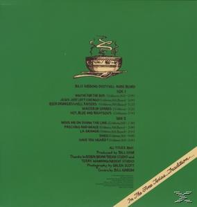 Album-Rückseite mit Titelliste und einer Illustration einer Suppenschüssel auf grünem Hintergrund.