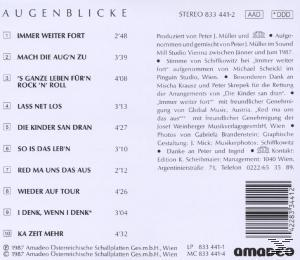 CD-Rückseite. Text: Songtitel und Credits. Hintergrund: weiß. Text ist auf Deutsch.