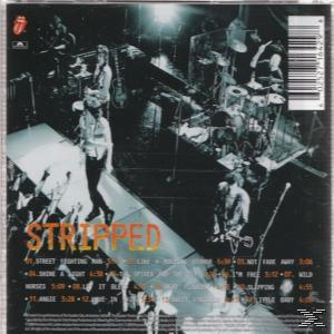 CD-Cover-Rückseite mit Rolling Stones-Band auf der Bühne. Bandmitglieder, Bühne, Songtitel aufgelistet.