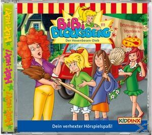 Bibi Blocksberg CD-Cover. Vier Mädchen vor einem Auto mit Besen.