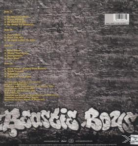 Rückseite eines Beastie Boys Albums mit Titellisten.