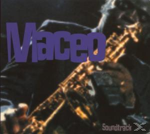 Albumcover: Maceo mit einem Saxophon. Text: Maceo, Soundtrack. Dunkler Hintergrund.