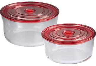 XAVAX 111530 STORAGE/OVEN DISH SET ROUND - Vorratsdosen (Rot/Transparent)