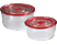 XAVAX 111530 STORAGE/OVEN DISH SET ROUND - Vorratsdosen (Rot/Transparent)