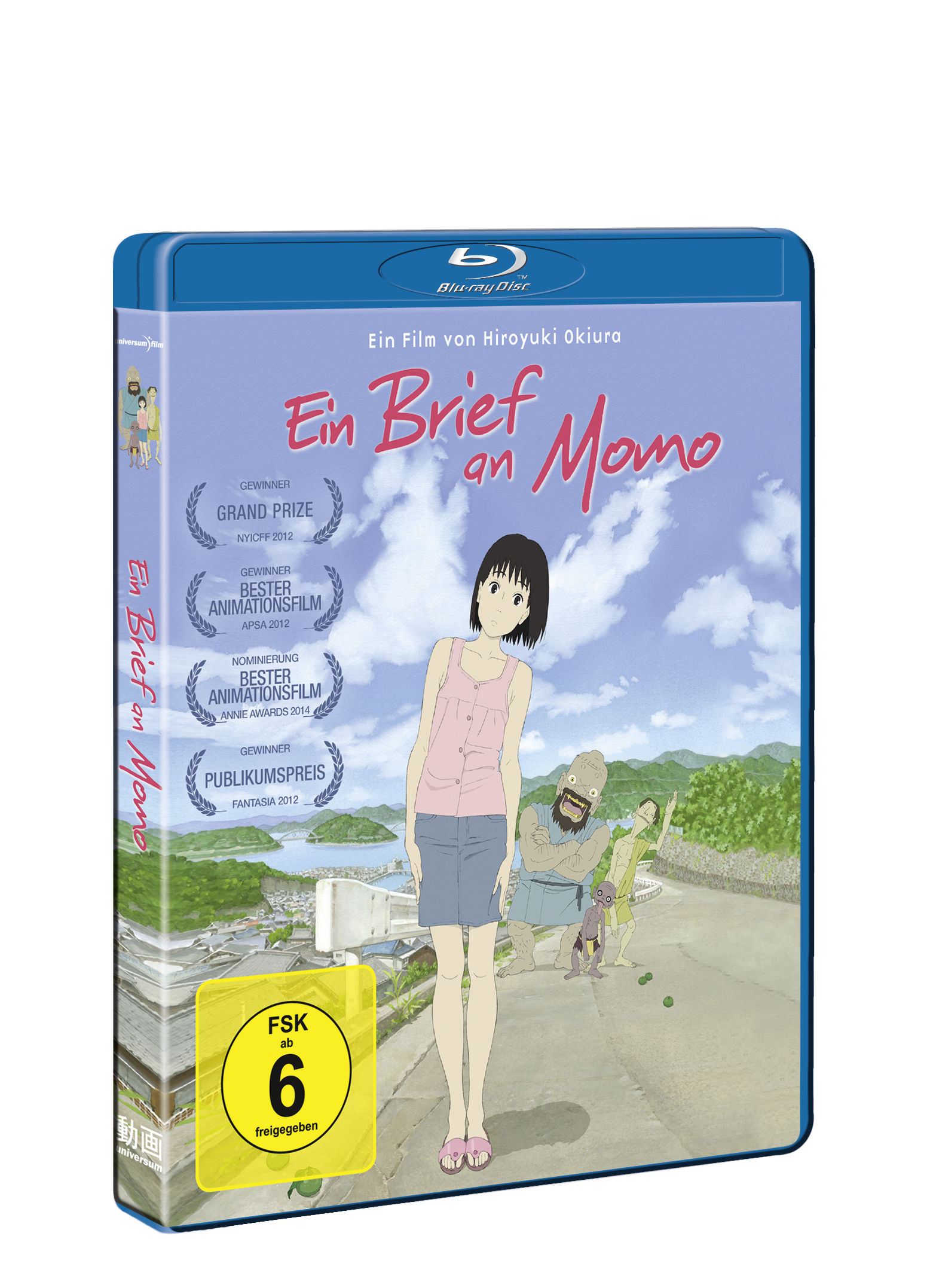 DVD-Cover für 'Ein Brief an Momo'. Mädchen auf Straße, Landschaft im Hintergrund.