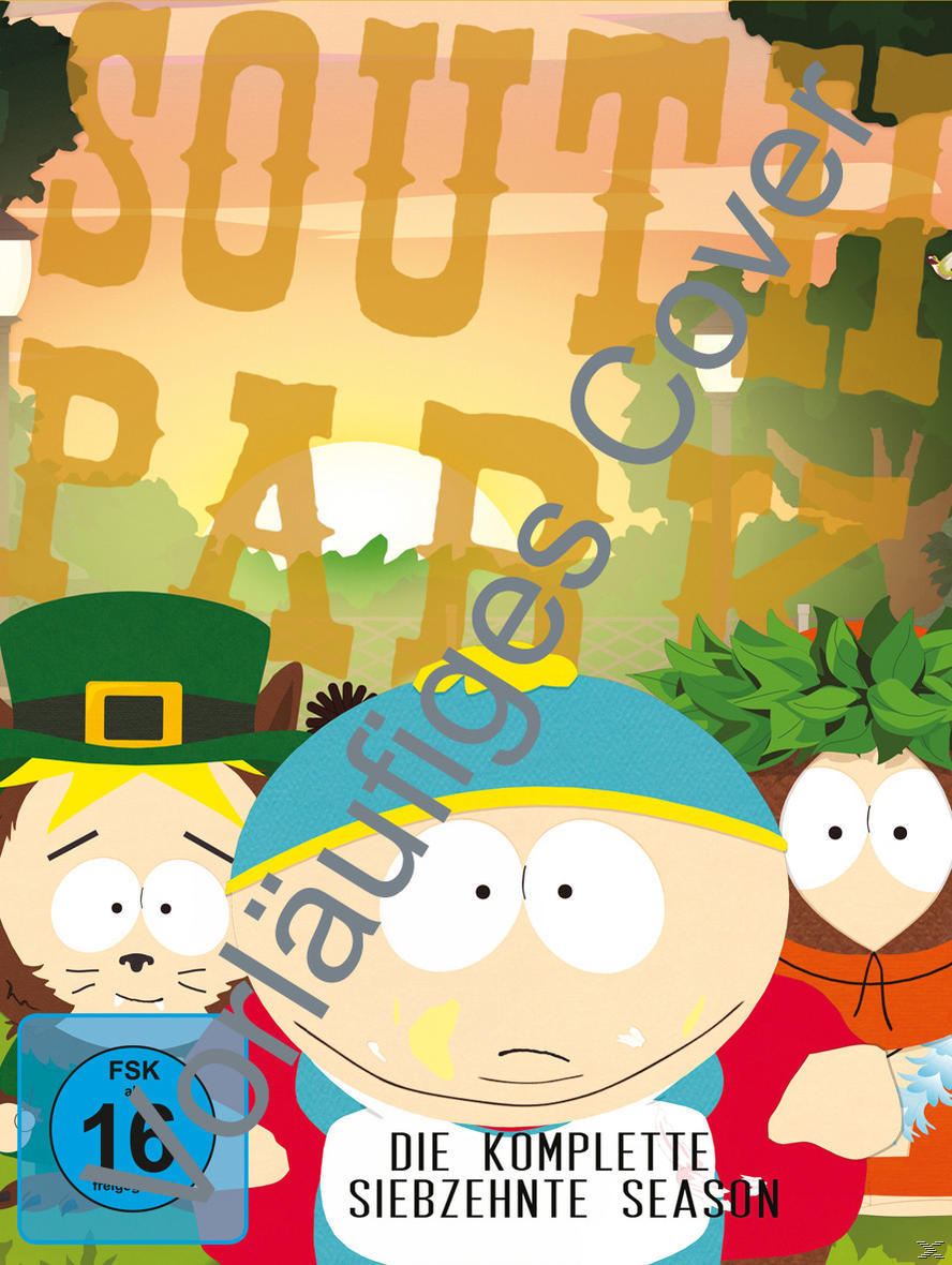 South Park DVD-Cover mit den Hauptfiguren Cartman, Stan, Kyle und Kenny.