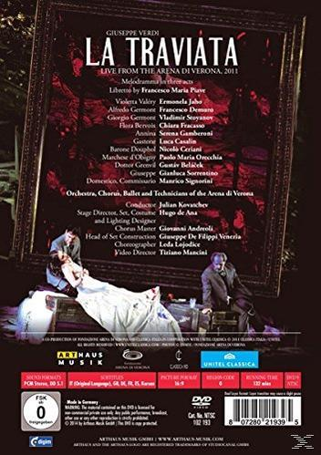 Ermonela Jaho, Francesco Demuro, Vladimir Styanov, Chiara Fracasso, Serena Gamberoni, Nicolo Ceriani, Orchestra Of The Arena Di Verona - La Traviata  - (DVD)