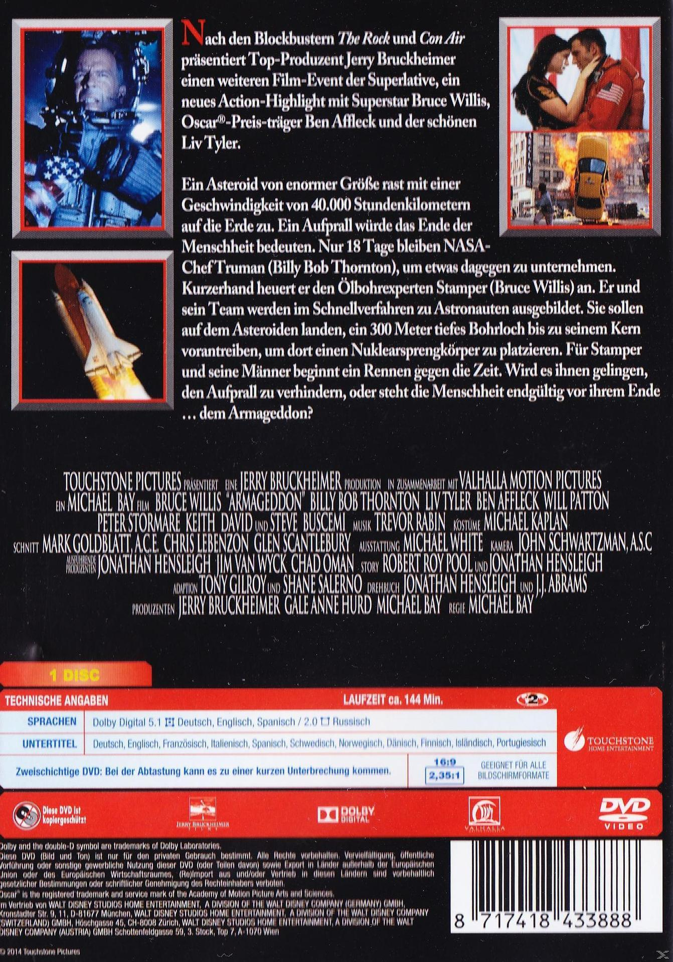Eine DVD-Hülle mit Filmszenen und Text in mehreren Sprachen.