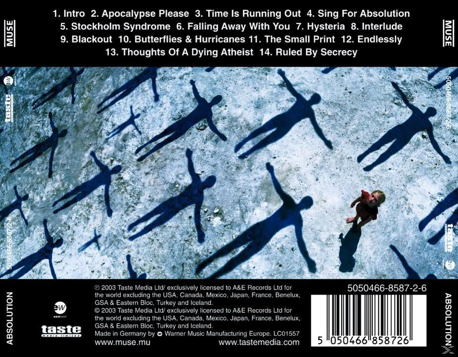 Albumcover mit Schattenfiguren und einem Kind, mit dem Bandnamen 'MUSE' oben.
