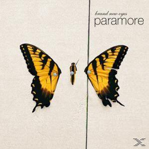 Album borító: Pillangószárnyak, sárga, fekete jelölésekkel. Szöveg: Paramore, brand new eyes.