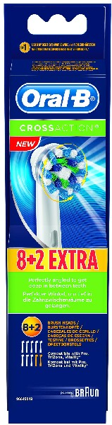 Recambio para cepillo dental - Oral-B EB50 8+2 CROSS ACTION, 10 cabezales