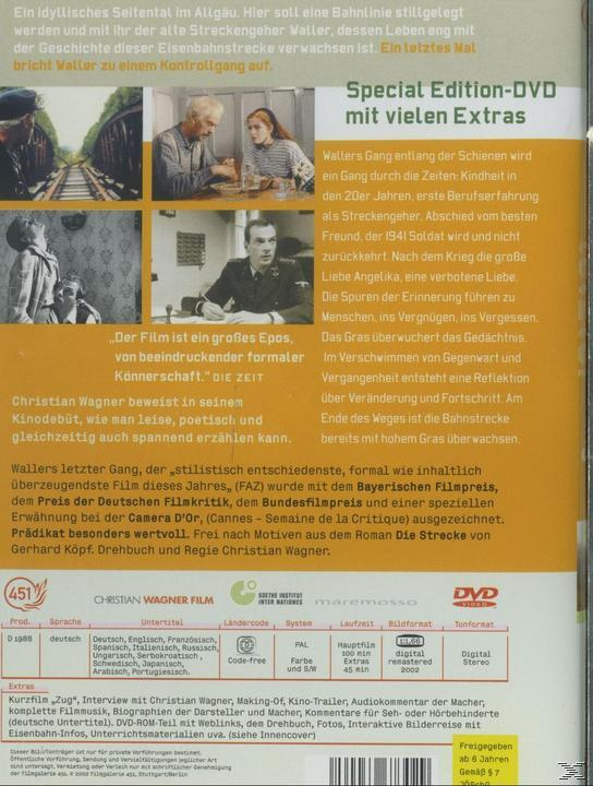 DVD-Rückseite mit Fotos von Menschen und Szenen. Text über den Film. Der Hintergrund ist eine Filmszene.
