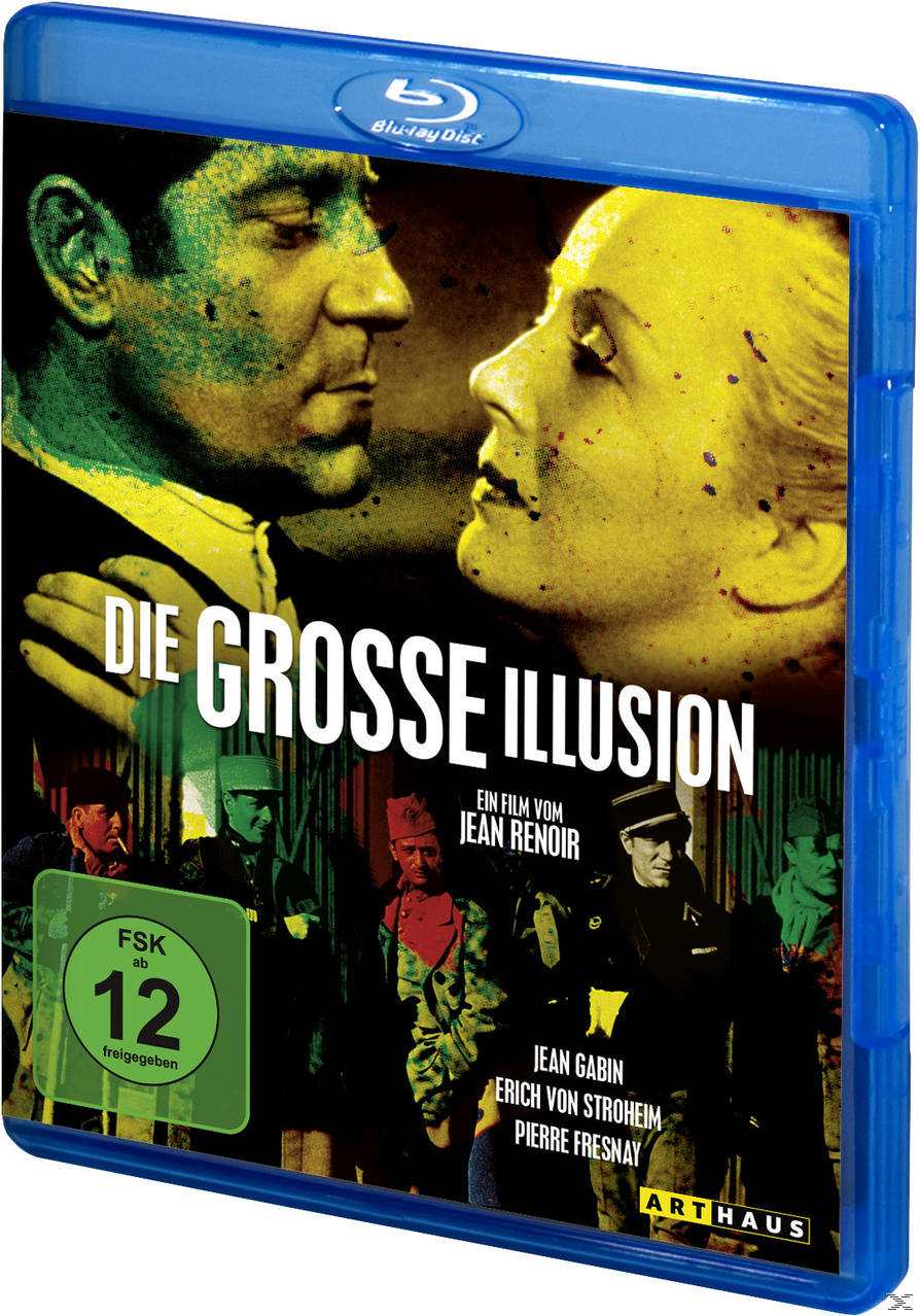 Blu-ray-Box-Art für 'Die Grosse Illusion' mit Gesichtern von Schauspielern. Titel und Credits in weißem Text.