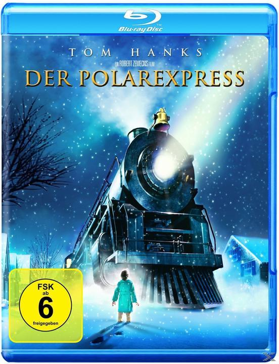 Filmcover: Zug in einer verschneiten Landschaft. Titel: Der Polarexpress.