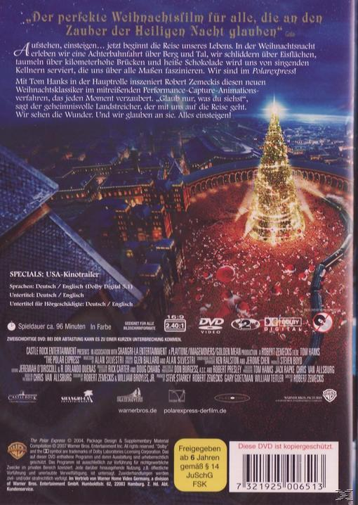 Film-DVD-Cover einer Weihnachtsszene mit beleuchtetem Baum und Gebäude.