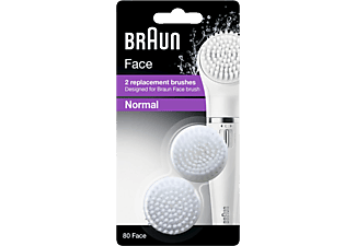 BRAUN FACE 80 CLEANING BRUSH 2PCS - Ersatzbürste für Gesichtsreinigungsbürste (Weiss)