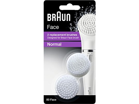 BRAUN FACE 80 CLEANING BRUSH 2PCS - Ersatzbürste für Gesichtsreinigungsbürste (Weiss)