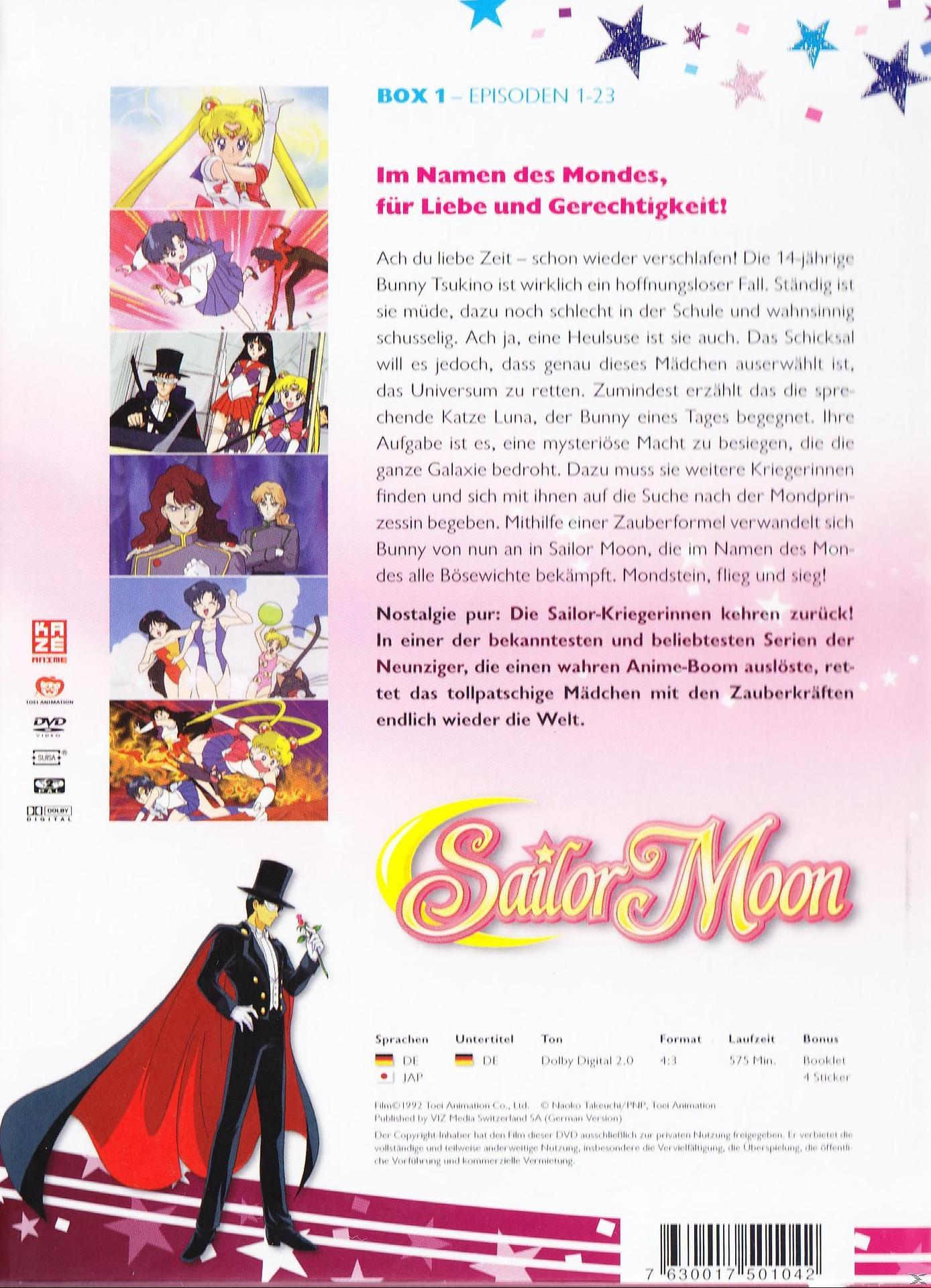 DVD-Cover mit Anime-Charakteren, Text 'Sailor Moon' und japanischem Text.