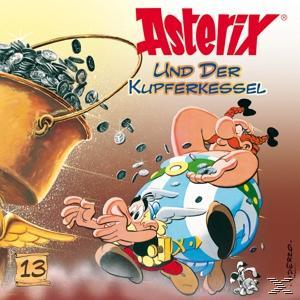DVD-Cover: Asterix und Obelix auf goldenen Münzen.