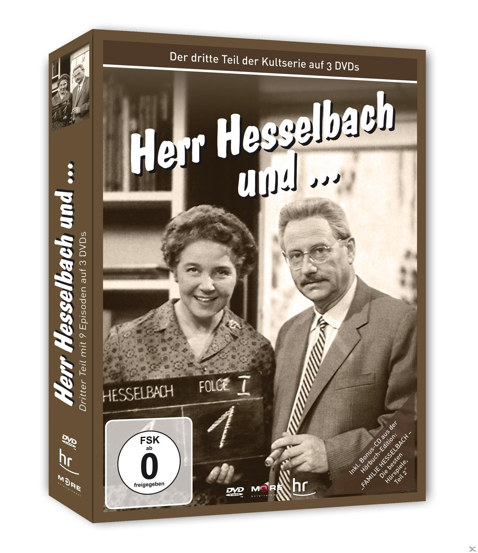DVD-Cover: Mann und Frau vorne. Text: Herr Hesselbach und... Titel.