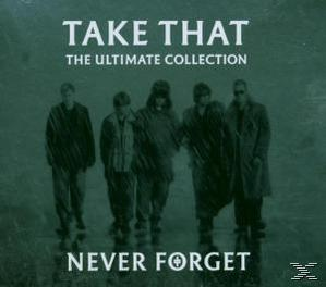 Albumcover mit der Band 'Take That', die unter dem Titel in einer Reihe geht.