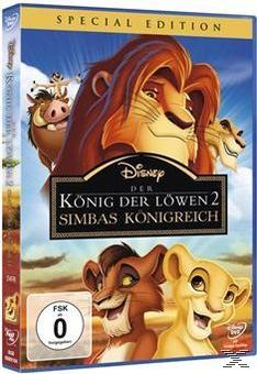DVD-Cover von König der Löwen 2, mit Löwen und Figuren.