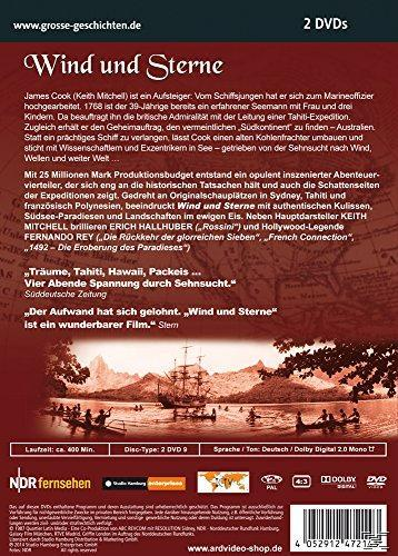 Wind und Sterne DVD-Cover. Ein Schiff auf dem Wasser mit Text und Kartenhintergrund.