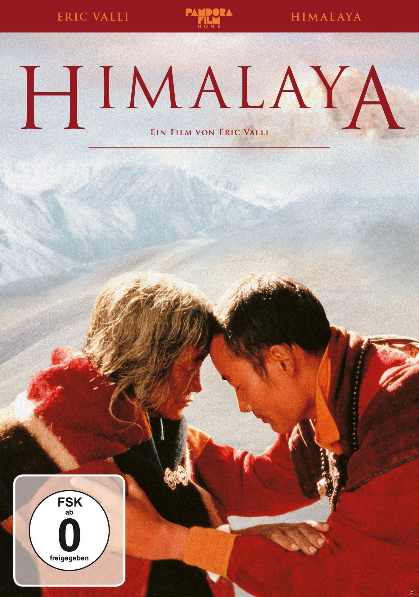 Filmposter von zwei sich berührenden Stirnen, Berge im Hintergrund, Titel "Himalaya".