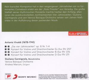 CD-Cover für Werke von Antonio Vivaldi. Enthält Text über den Komponisten und Musikstücke.