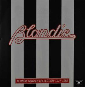 Blondie Singles Collection Albumcover mit schwarz-weißen Streifen.