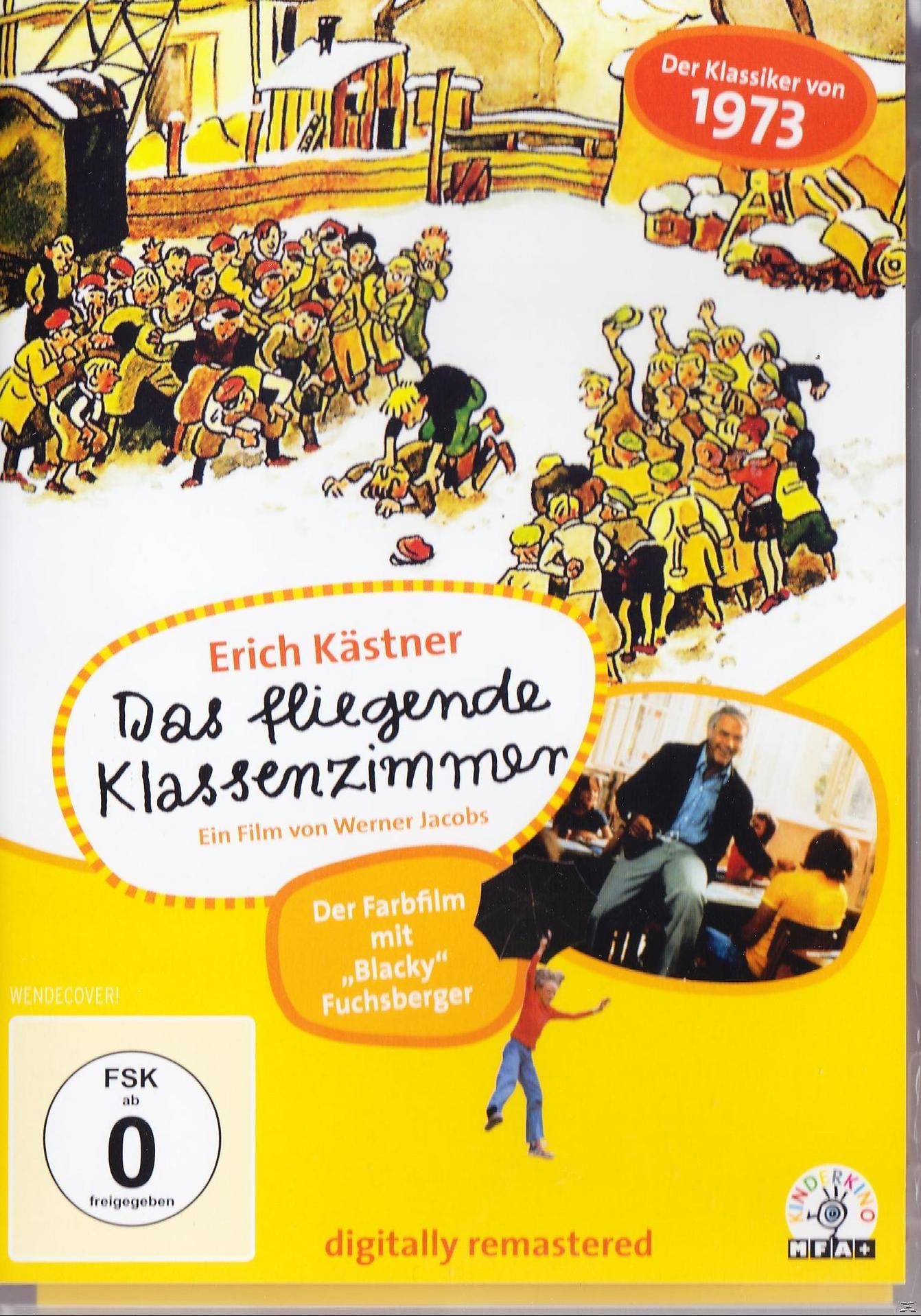 DVD-Cover von Das fliegende Klassenzimmer, mit Illustrationen und Text.