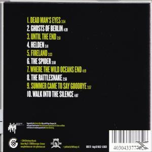 Schwarzes Albumcover mit Titelliste. Weißer Text auf schwarzem Hintergrund. Barcode unten rechts.