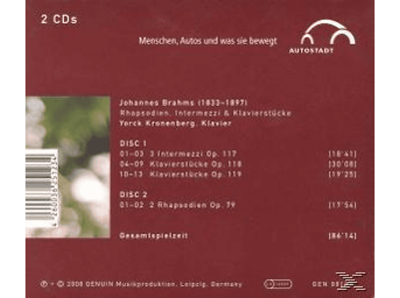 Thumbnail - Yorck Kronenberg - 3 Intermezzi/Klavierstücke/2 Rhapsodien (CD)
