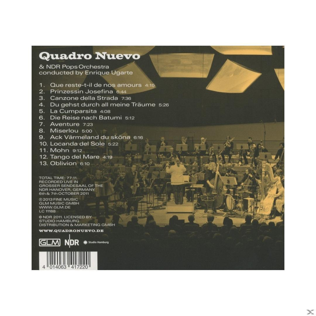 Die Rückseite einer CD-Hülle mit einer Gruppe Musiker auf der Bühne.