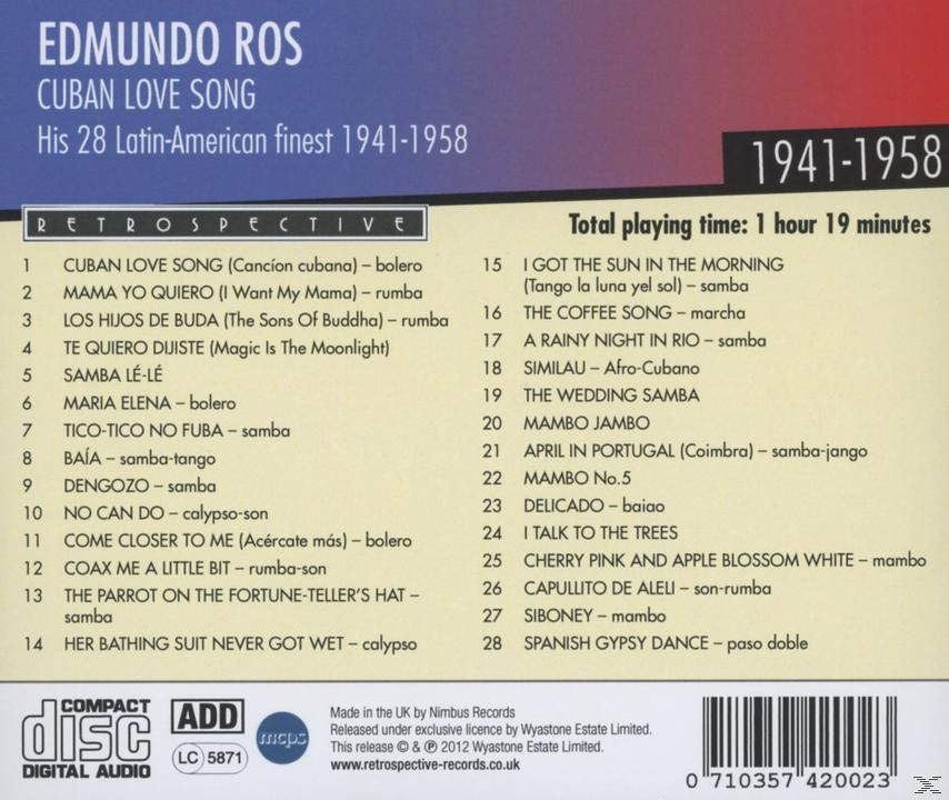 Edmundo Ros - Cuban Love Song  - (CD)