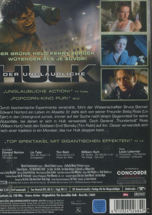 Film-DVD-Rückseite mit Bildern von Charakteren und Text auf Deutsch.
