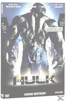 The Hulk DVD-Cover mit Edward Norton. The Hulk ist eine große grüne Figur.