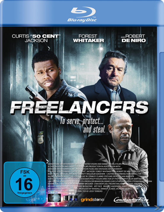 Blu-ray Cover mit Curtis Jackson, Forest Whitaker und Robert De Niro, mit Text.