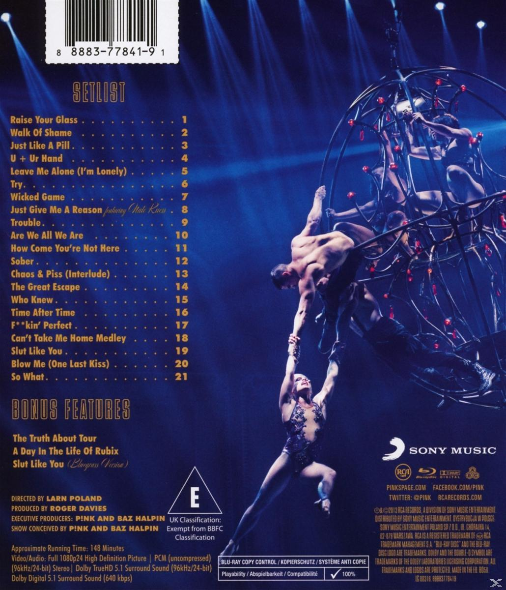 Live About Tour: - Truth - P!nk (Blu-ray) From Melbourne Love The