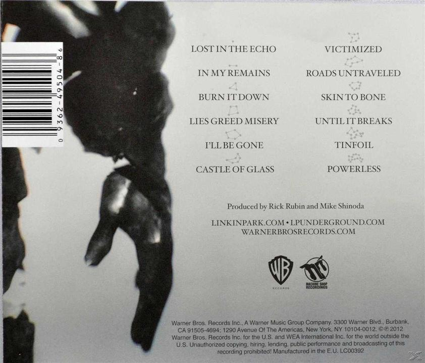 CD hátlapja dalsorral és stáblistával, fekete-fehér dizájnnal.