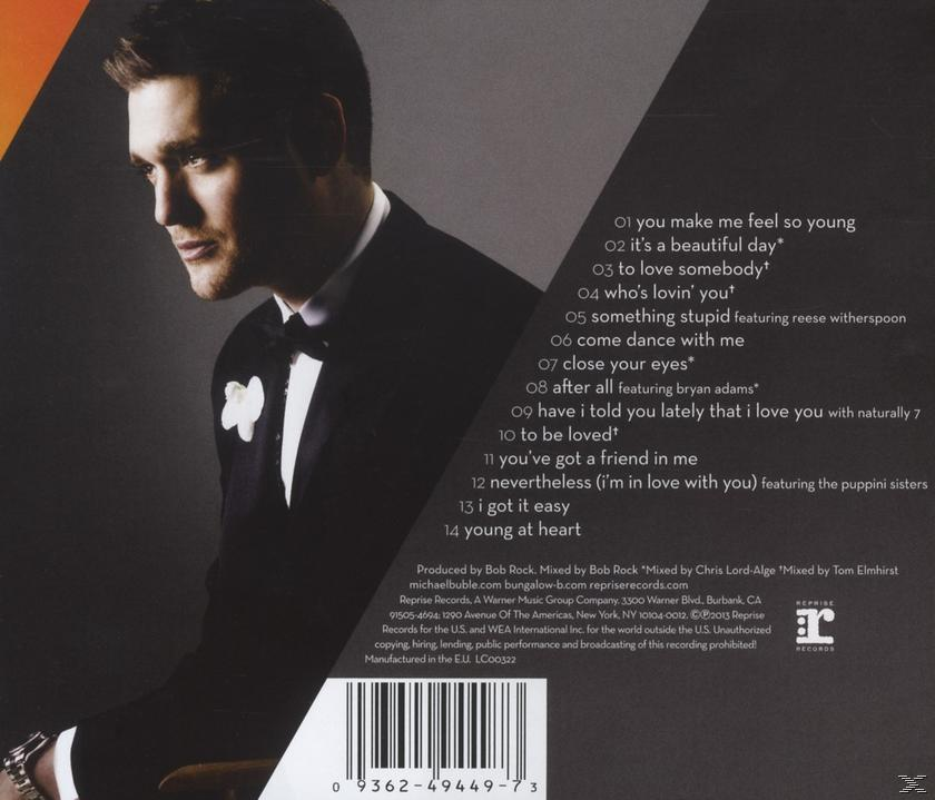 Rückseite des Albums mit Michael Bublé, Titelliste und Credits, mit Barcode unten.