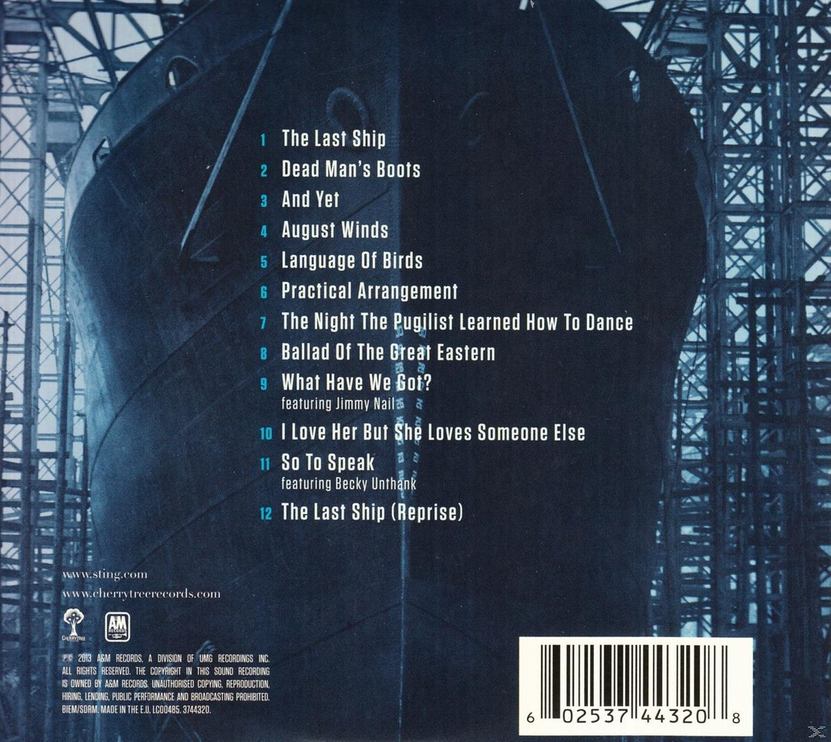 Albumcover mit Trackliste, Schiffsrumpf im Hintergrund.