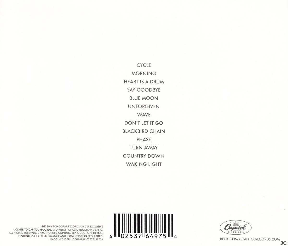 Dos de l'album avec liste des titres, fond blanc et code-barres en bas.