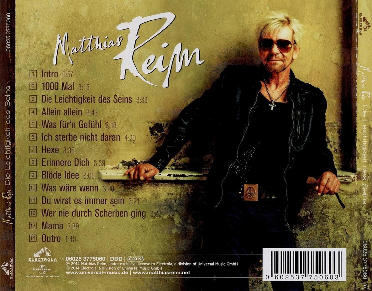 CD-Cover. Mann mit Sonnenbrille. Text: Matthias Reim, Die Leichtigkeit des Seins.