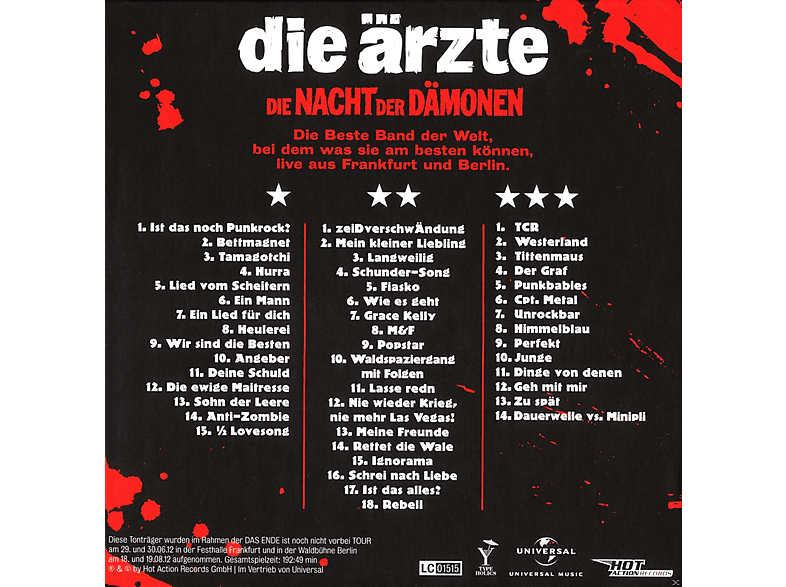 Die Arzte Live Die Nacht Der Damonen 3 Cd Cd Online Kaufen Mediamarkt