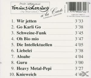 CD-Titelliste. Enthält Songtitel wie 'Wir jetten', 'Go Karli Go' und 'Schwein-Funk'.